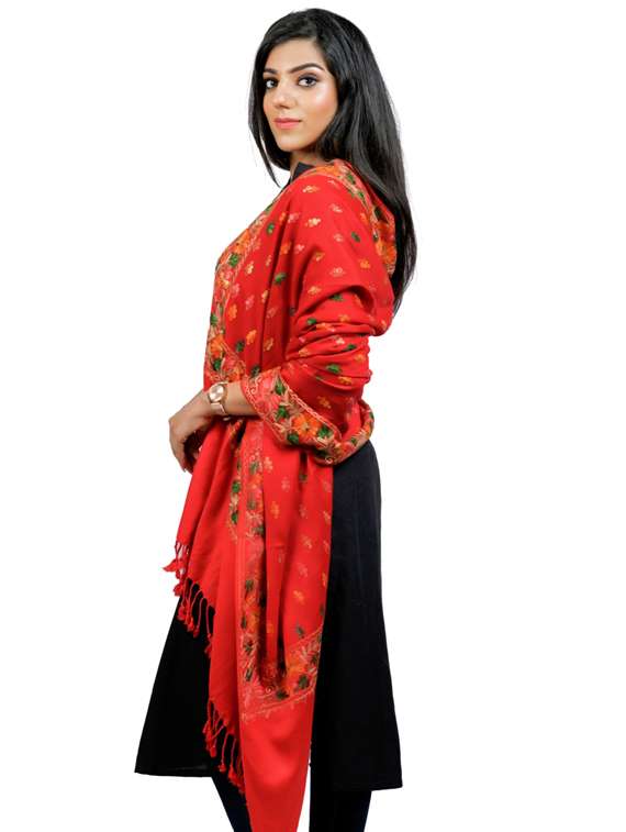 red embroidered stole - 17596060 -  Standard Image - 1