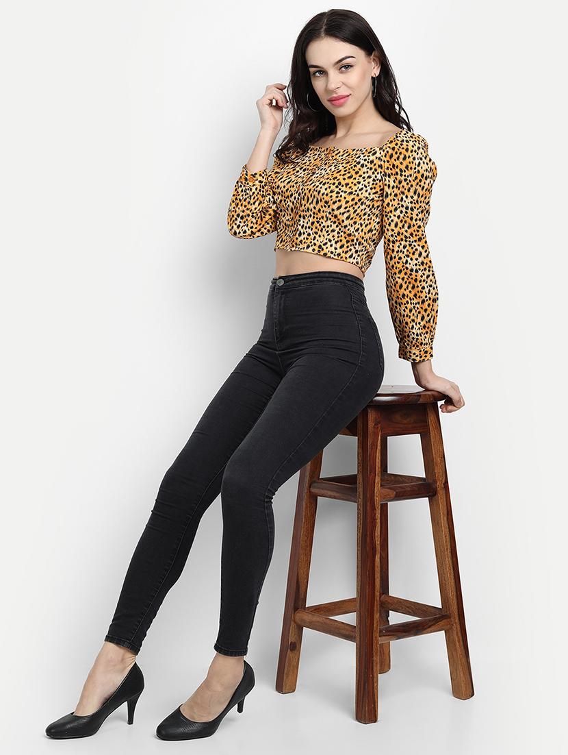women's crop square neck top - 17596180 - Standard Image - 4