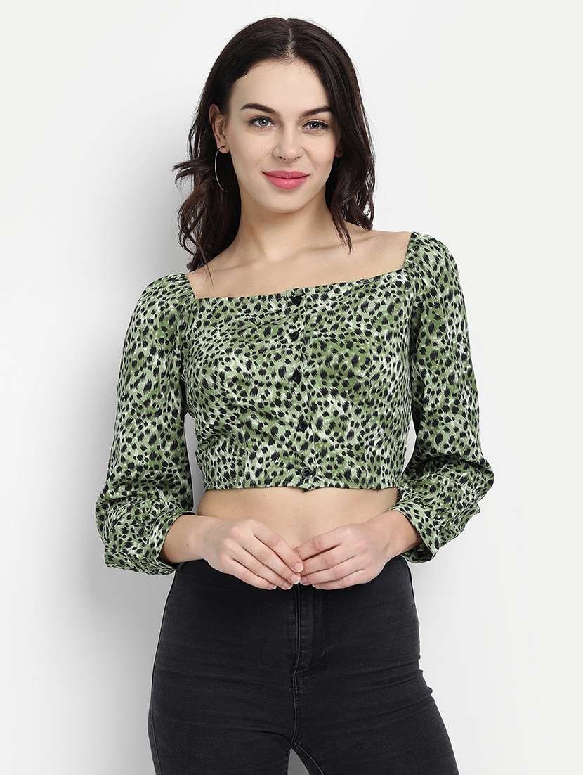 women's crop square neck top