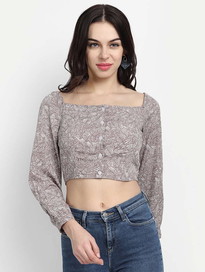 women's crop square neck top