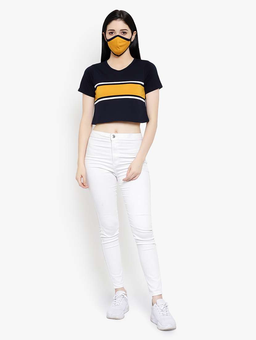 women's crop round neck t-shirt - 17596220 -  Standard Image - 4