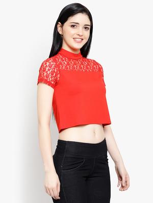 women's crop mock neck top - 17596230 - Standard Image - 2
