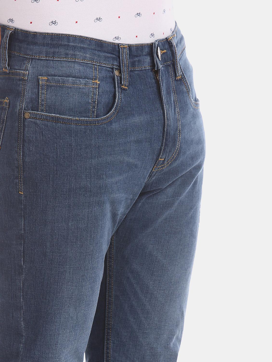 blue stone washed denim jeans - 17597799 - Standard Image - 4