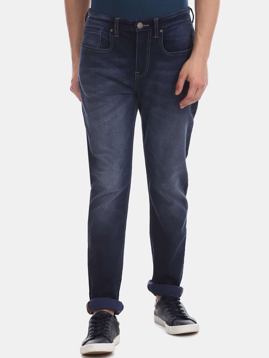 blue stone washed denim jeans 