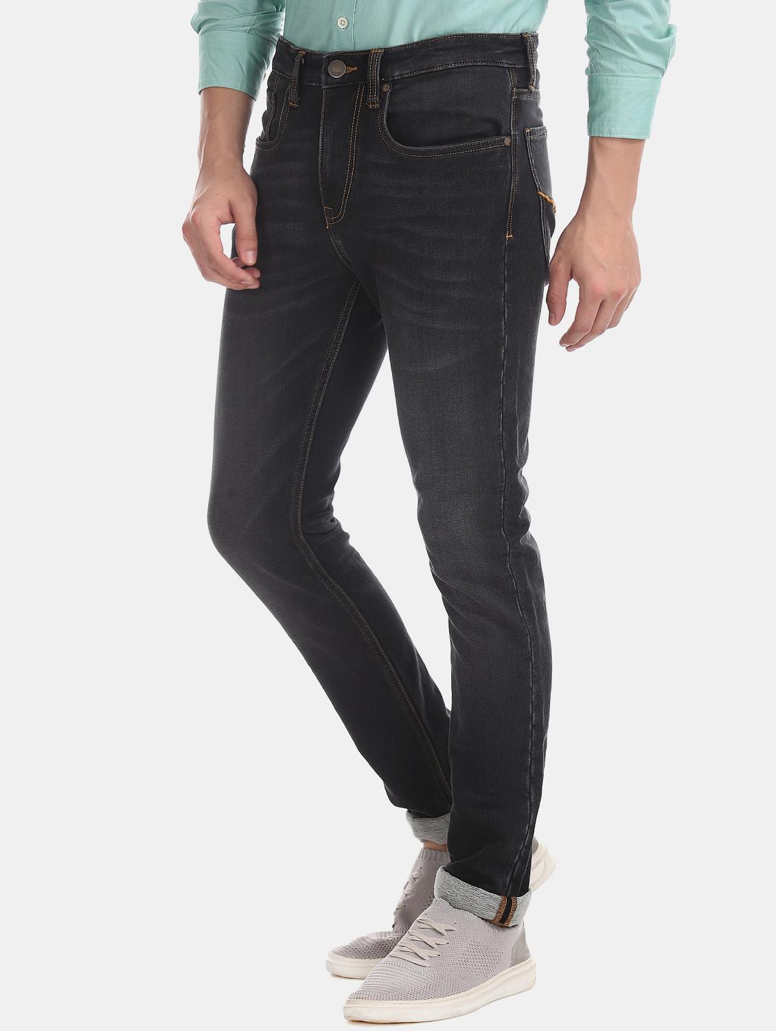 blue stone washed denim jeans - 17597807 - Standard Image - 1