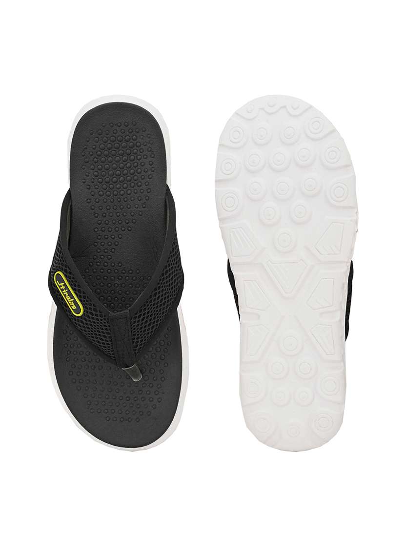 black fabric slip on slippers - 17599491 -  Standard Image - 4