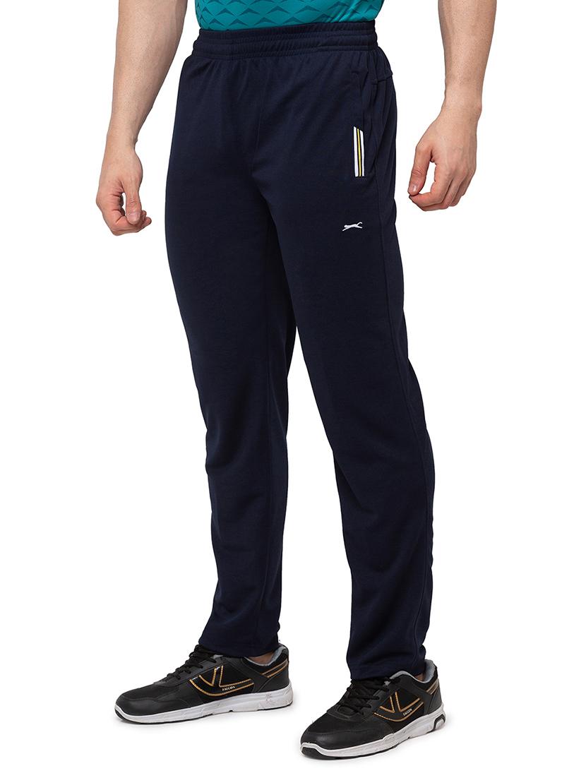 navy blue solid full length track pant - 17599523 -  Standard Image - 1