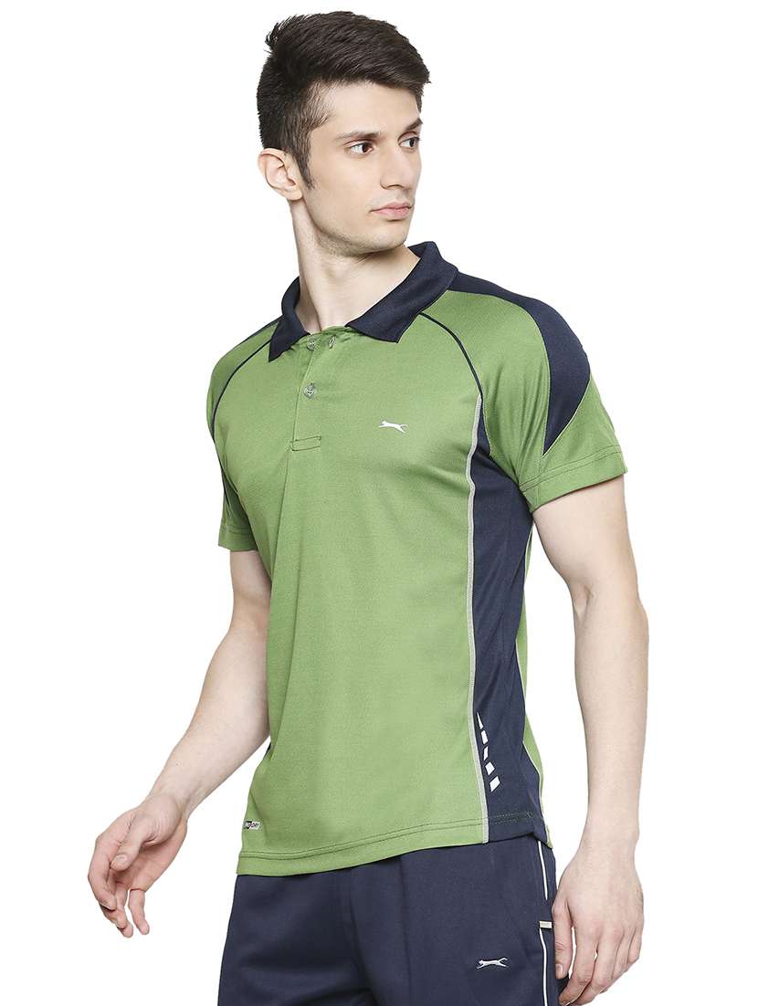 green color block polo t-shirt - 17599537 -  Standard Image - 1