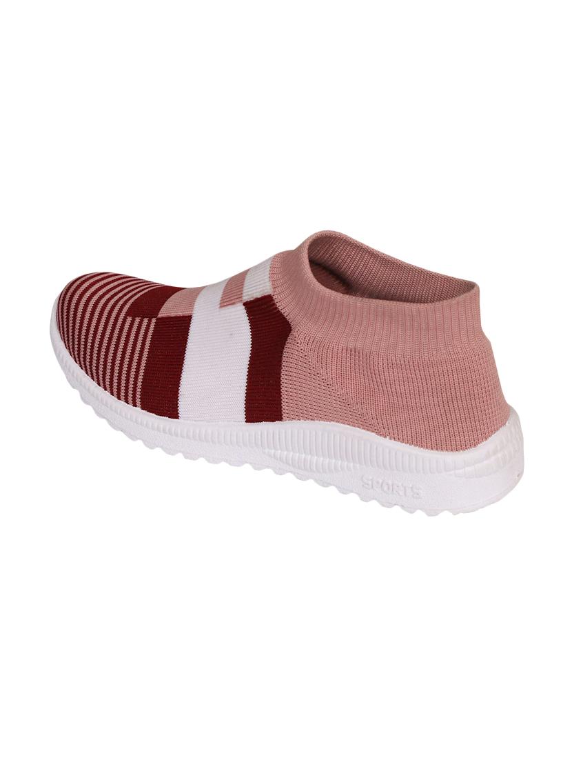 maroon canvas slip on casual shoes - 17599647 -  Standard Image - 1