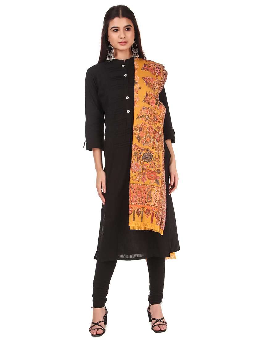 yellow embroidered stole - 17599932 -  Standard Image - 1