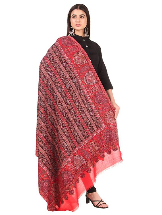 red embroidered stole - 17599935 - Standard Image - 1