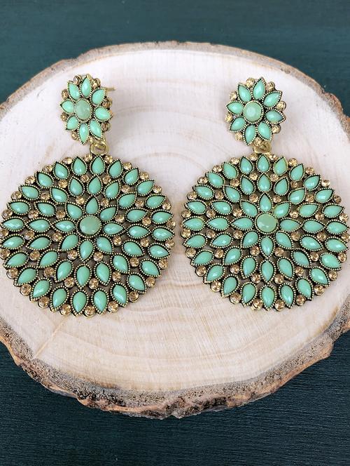 green metal hoop earring - 17603311 - Standard Image - 0