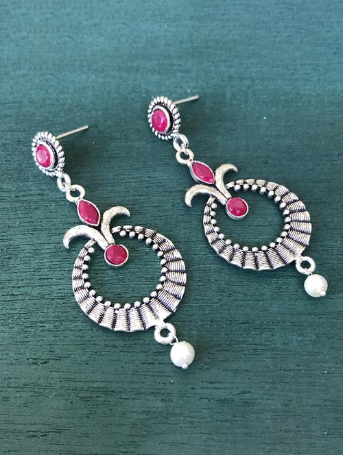 silver metal drop earring - 17603314 - Standard Image - 0