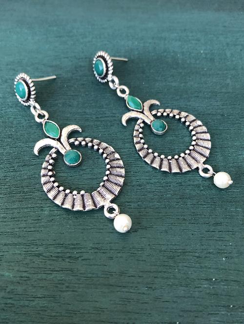 silver metal drop earring - 17603315 - Standard Image - 0
