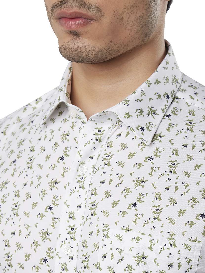 white printed formal shirt - 17606447 -  Standard Image - 4