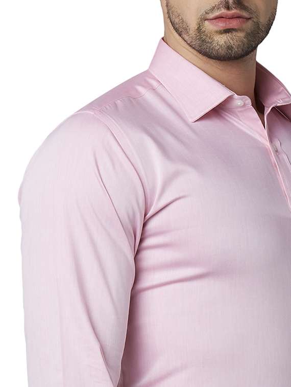 pink solid formal shirt - 17606552 -  Standard Image - 4