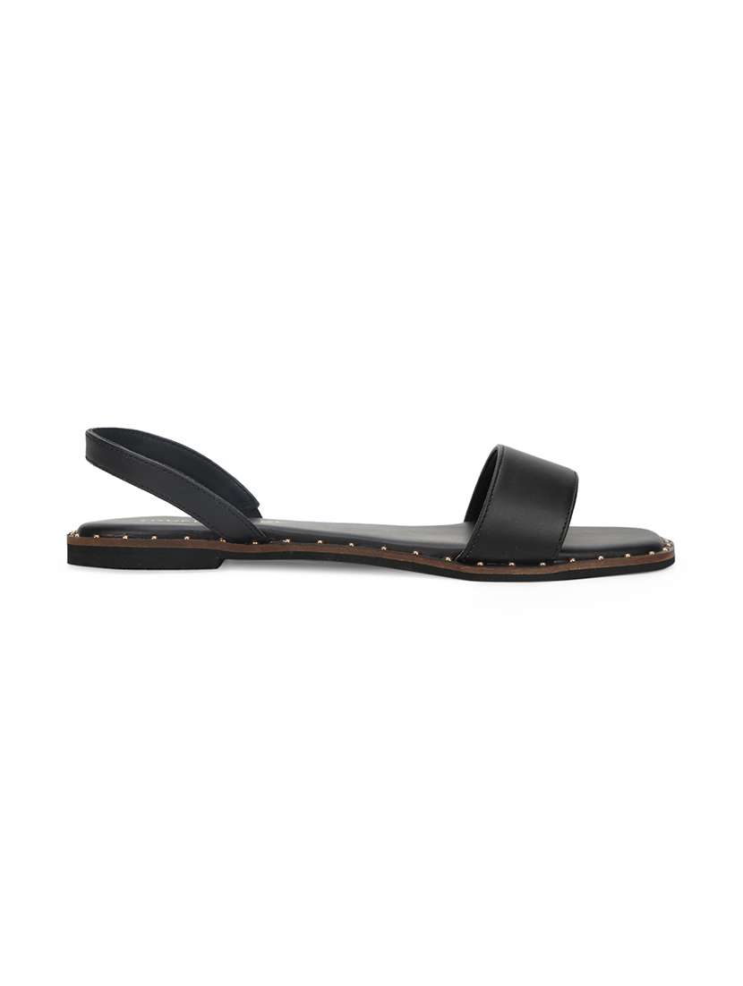 black pu back strap sandals - 17607133 -  Standard Image - 1