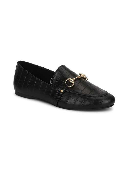 black pu slip on loafers - 17607190 - Standard Image - 0