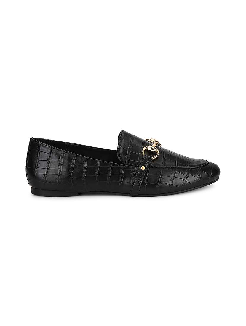 black pu slip on loafers - 17607190 -  Standard Image - 1