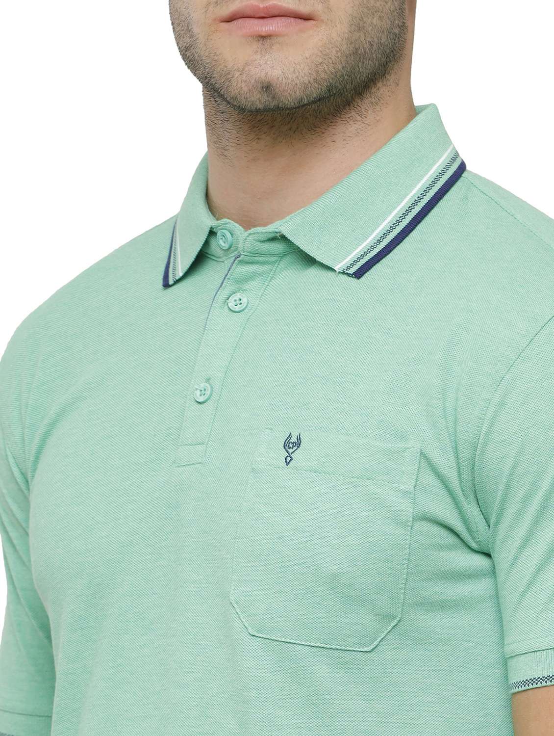 sea green solid polo t-shirt - 17607670 -  Standard Image - 4