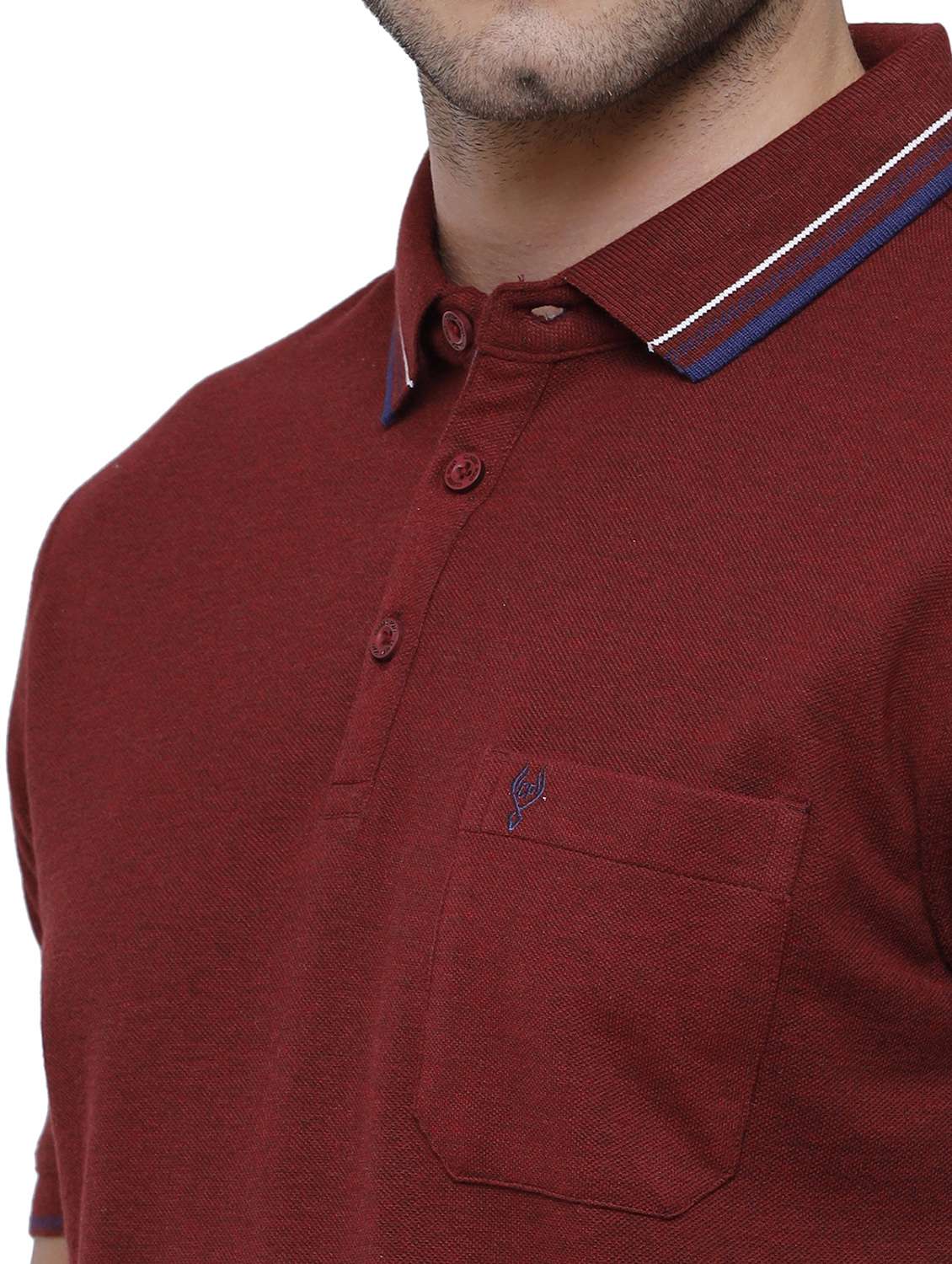 maroon solid polo t-shirt - 17607689 -  Standard Image - 4