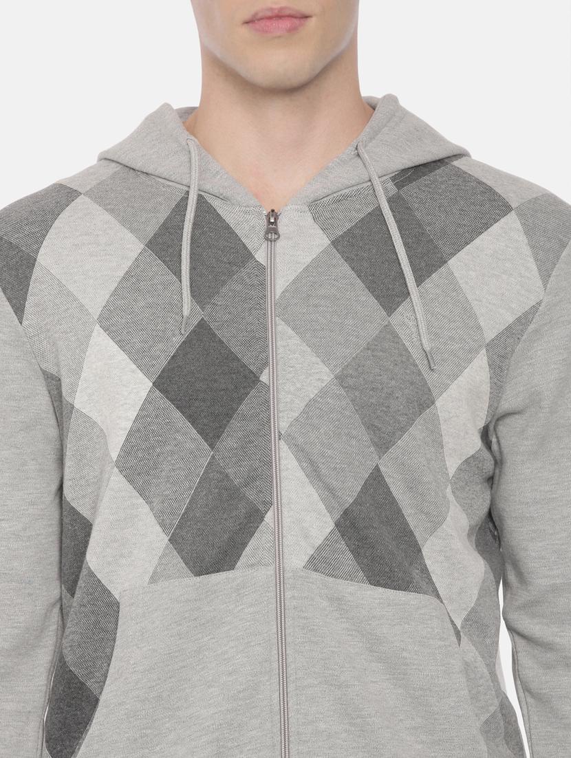 grey checkered hooded sweatshirt - 17607759 - Standard Image - 4