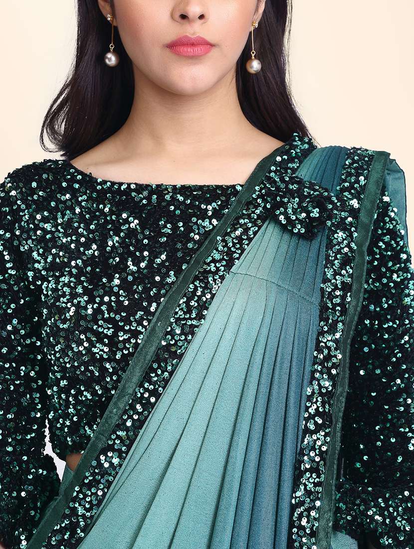 women's self design purist blue colored saree with blouse - 17607768 - Standard Image - 4
