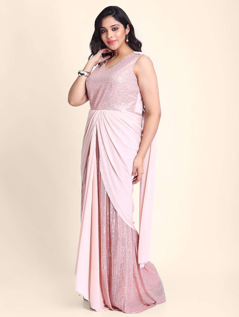 women's foil print lavender colored saree - 17607779 - Standard Image - 1