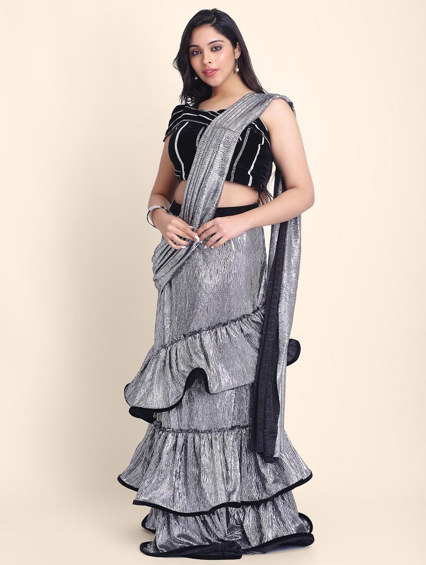 sequined draped saree  - 17607787 -  Standard Image - 1
