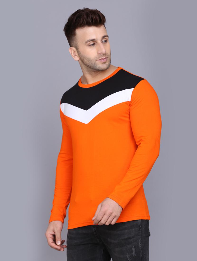 men color block long sleeve t-shirt - 17610295 - Standard Image - 1