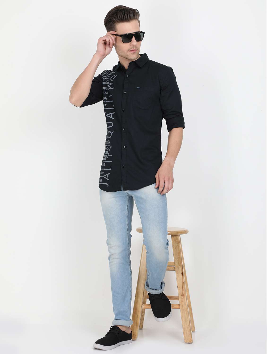 black printed casual shirt - 17610473 - Standard Image - 4