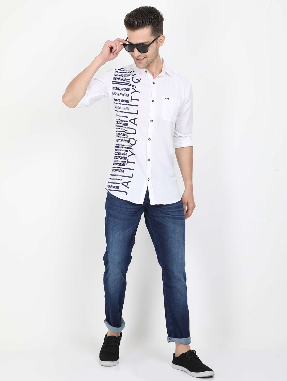 white printed casual shirt - 17610476 - Standard Image - 4