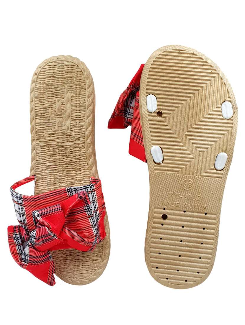 red slip on  flip flop - 17611059 -  Standard Image - 4