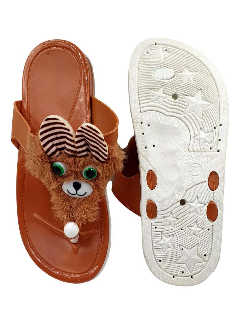 brown toe separator flip flop - 17611082 -  Standard Image - 4