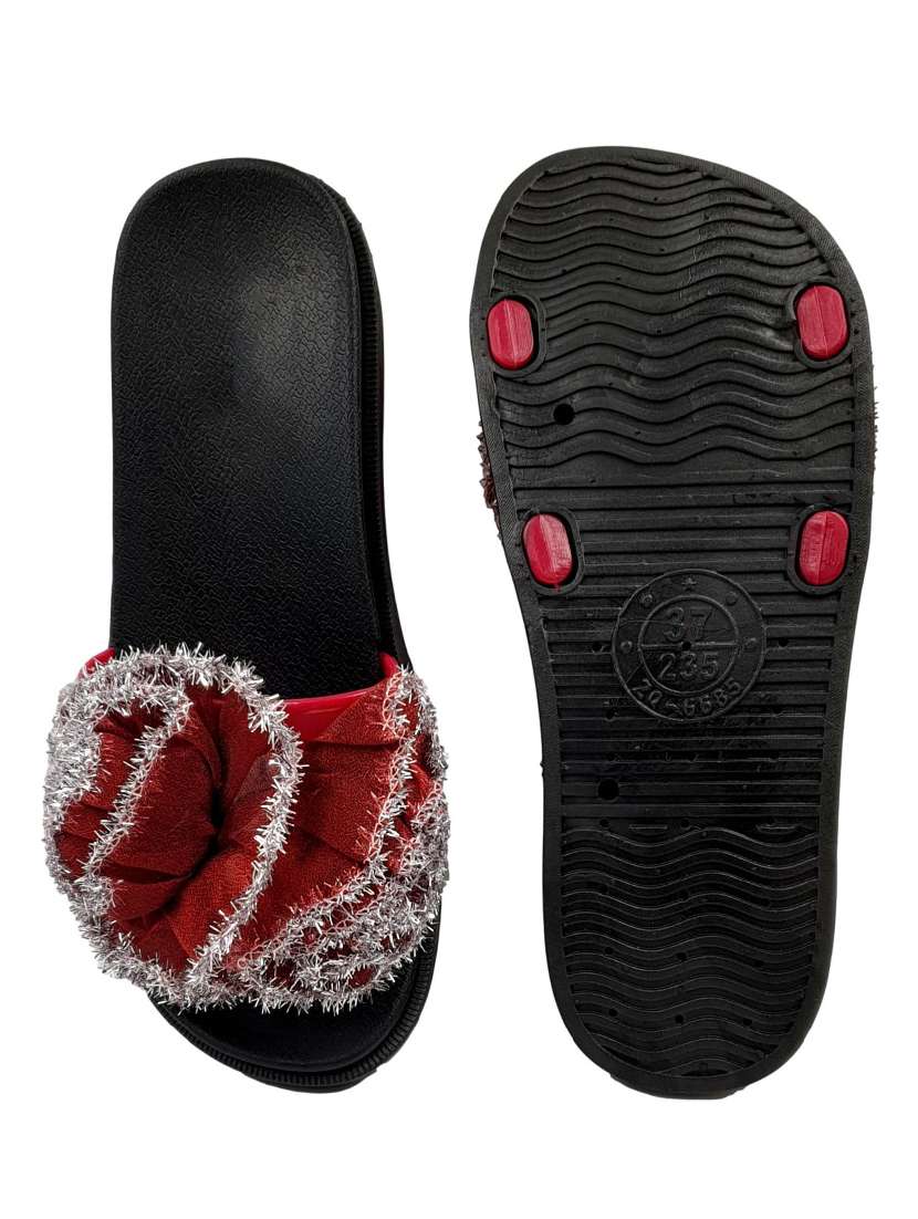 red slip on  flip flop - 17611090 -  Standard Image - 4