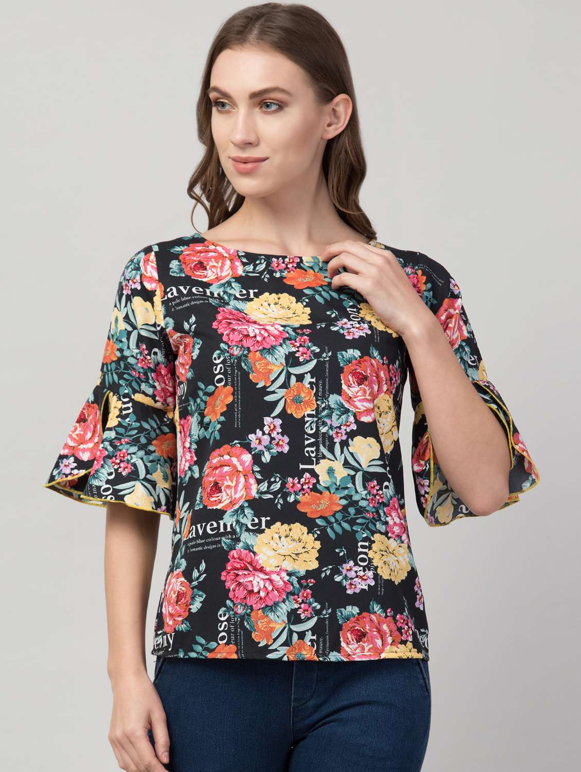 bell sleeved floral top 