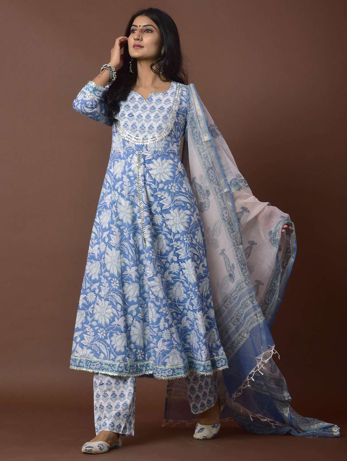 blue cotton suit  set