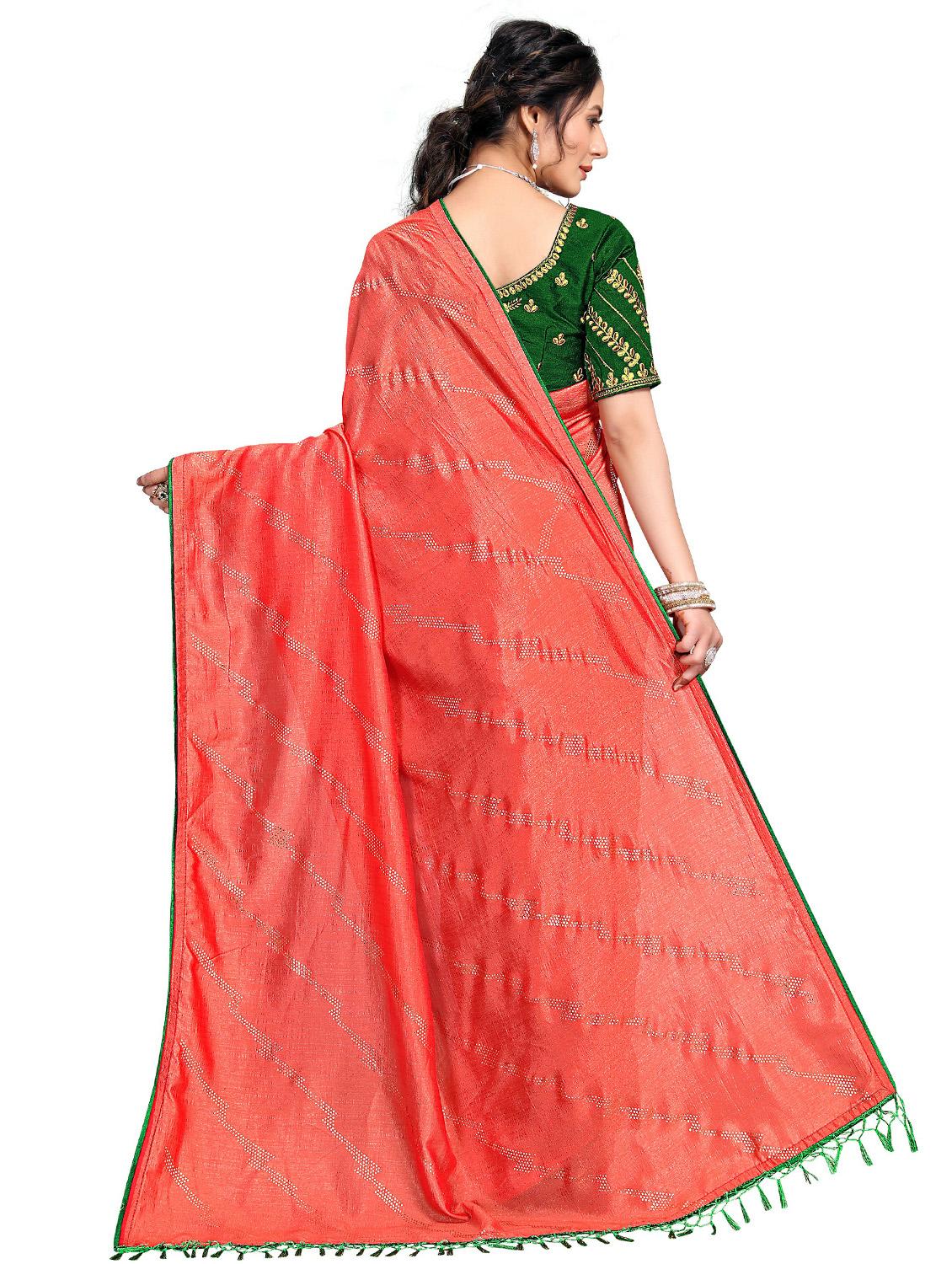 foil printed saree with blouse - 17613542 - Standard Image - 1