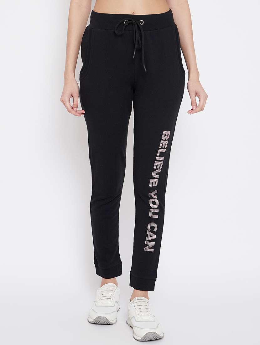 drawstring waist solid track pant