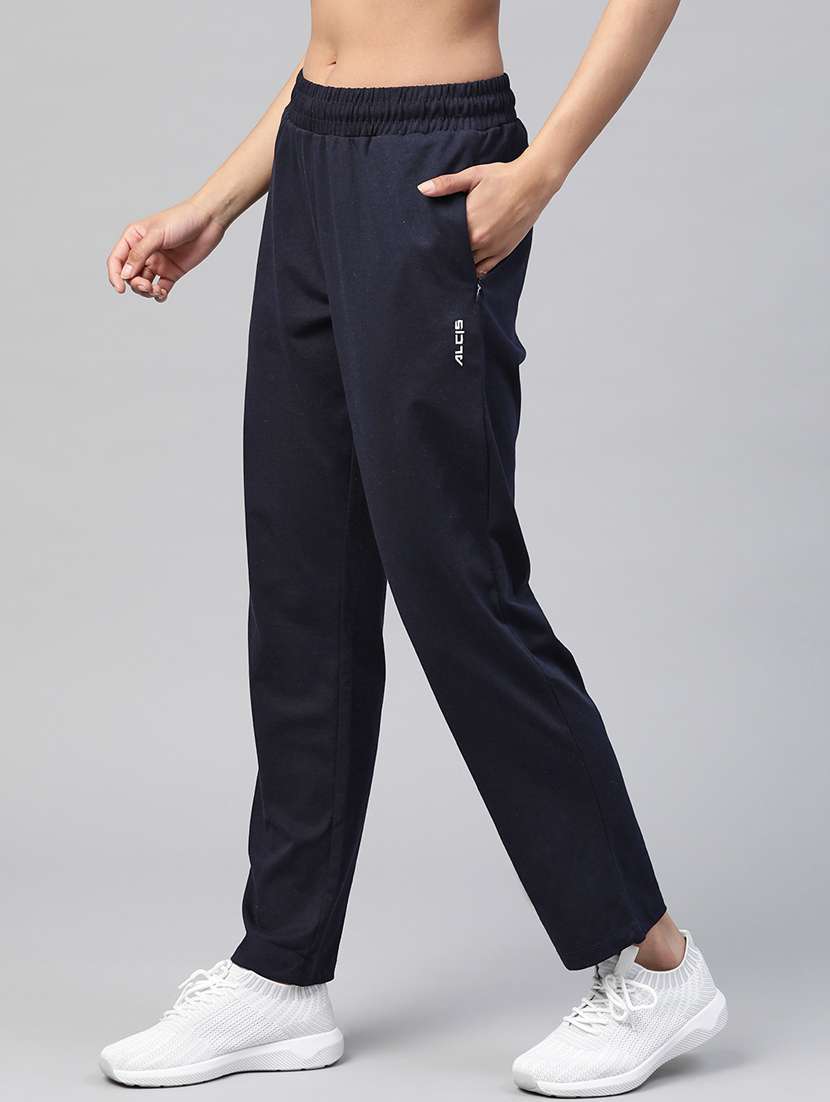 high rise solid track pant - 17613748 - Standard Image - 1