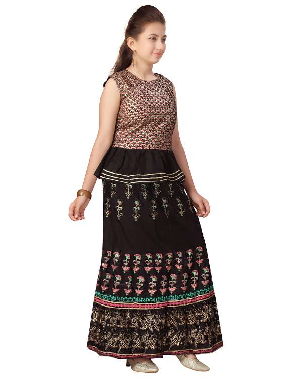 black cotton lehenga choli - 17614367 -  Standard Image - 1