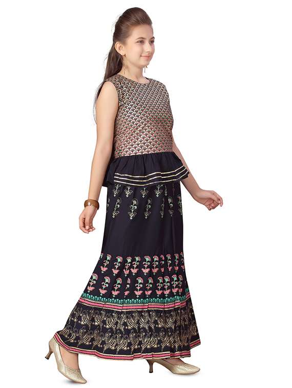 navy blue cotton lehenga choli - 17614368 -  Standard Image - 1