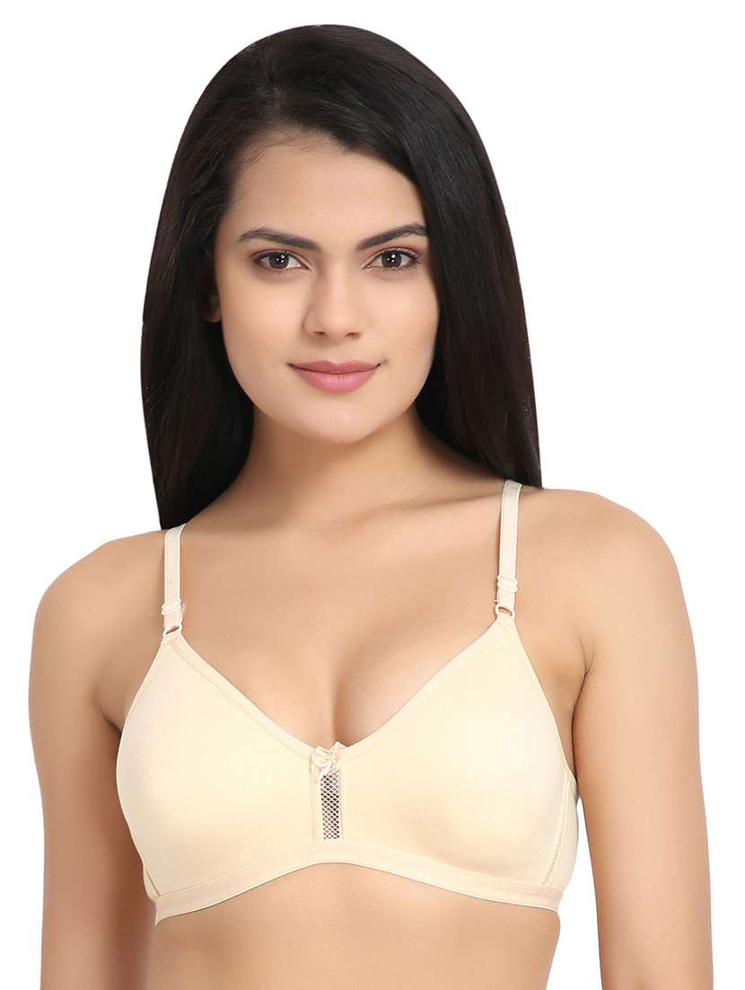beige cotton blend tshirt bra