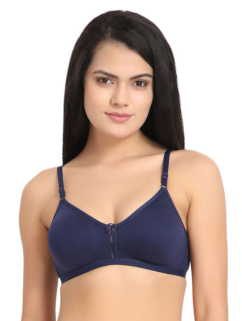navy blue cotton blend tshirt bra