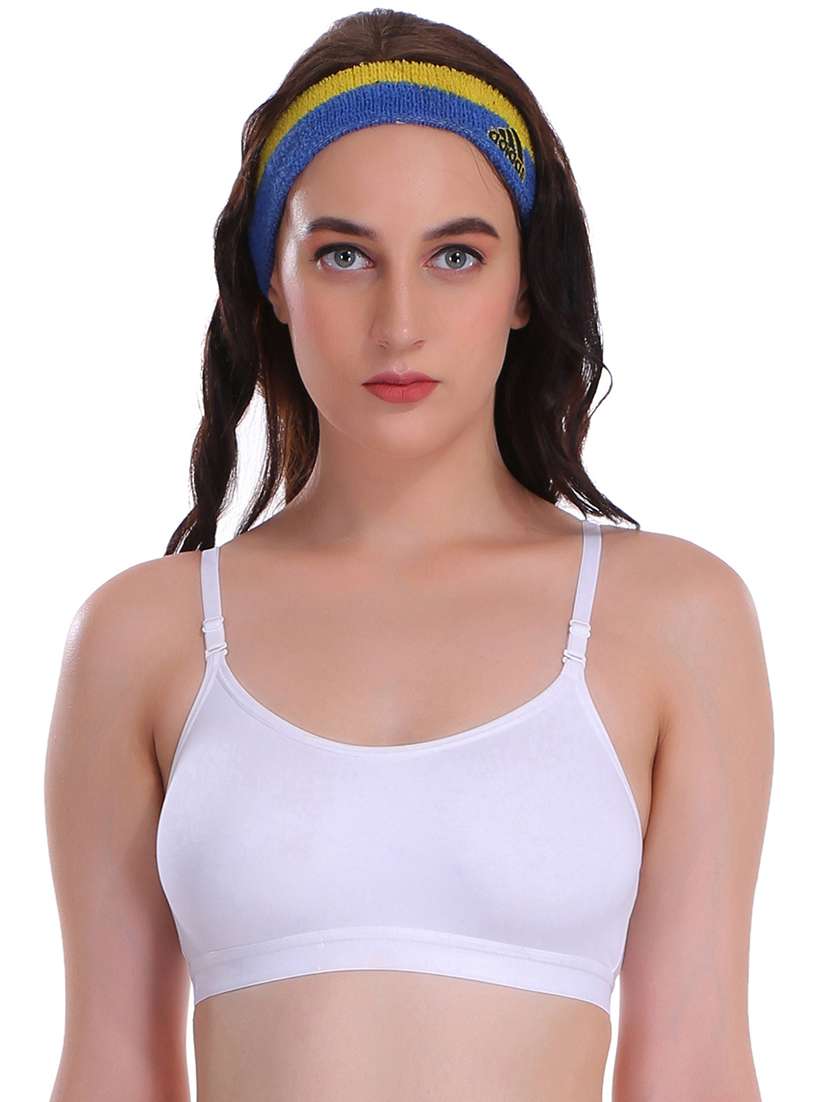 white lycra sports bra