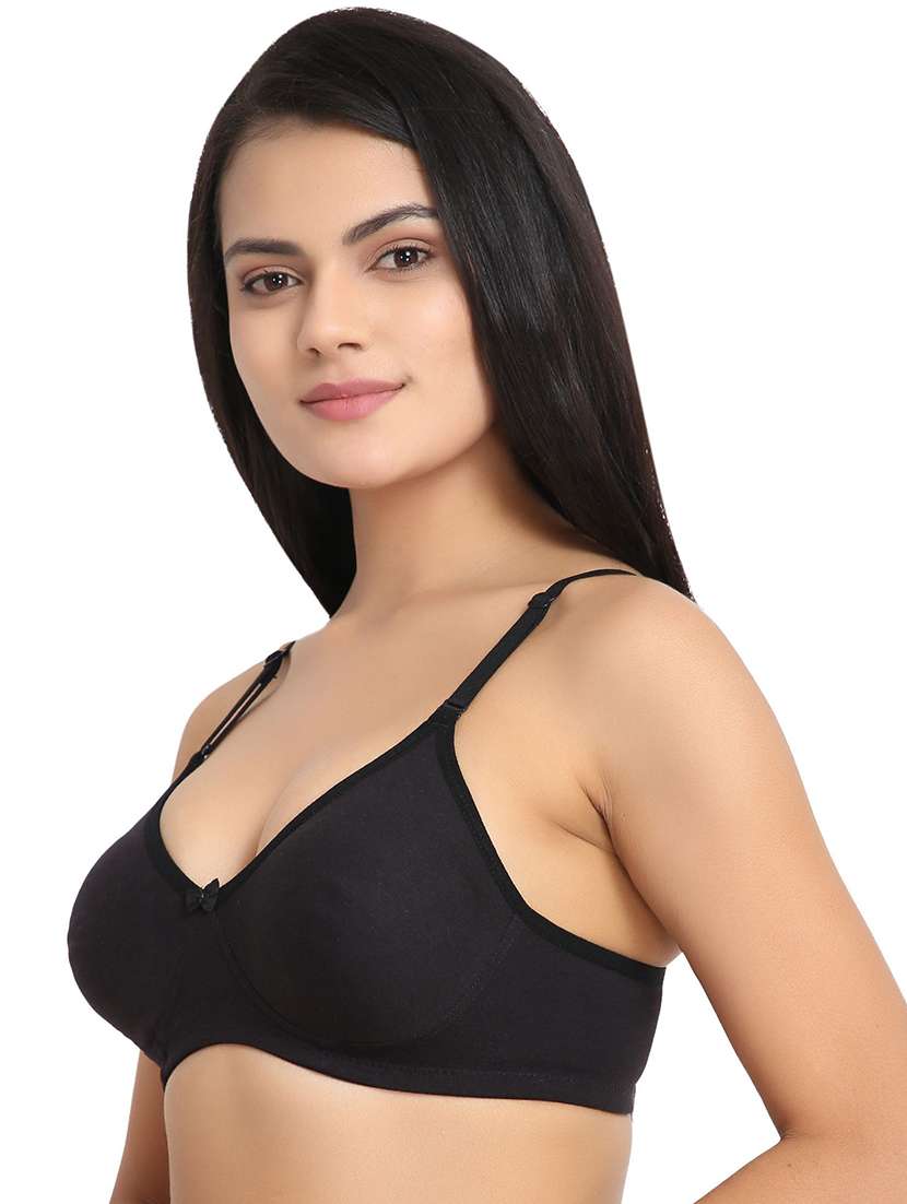 black cotton blend tshirt bra - 17614839 -  Standard Image - 1