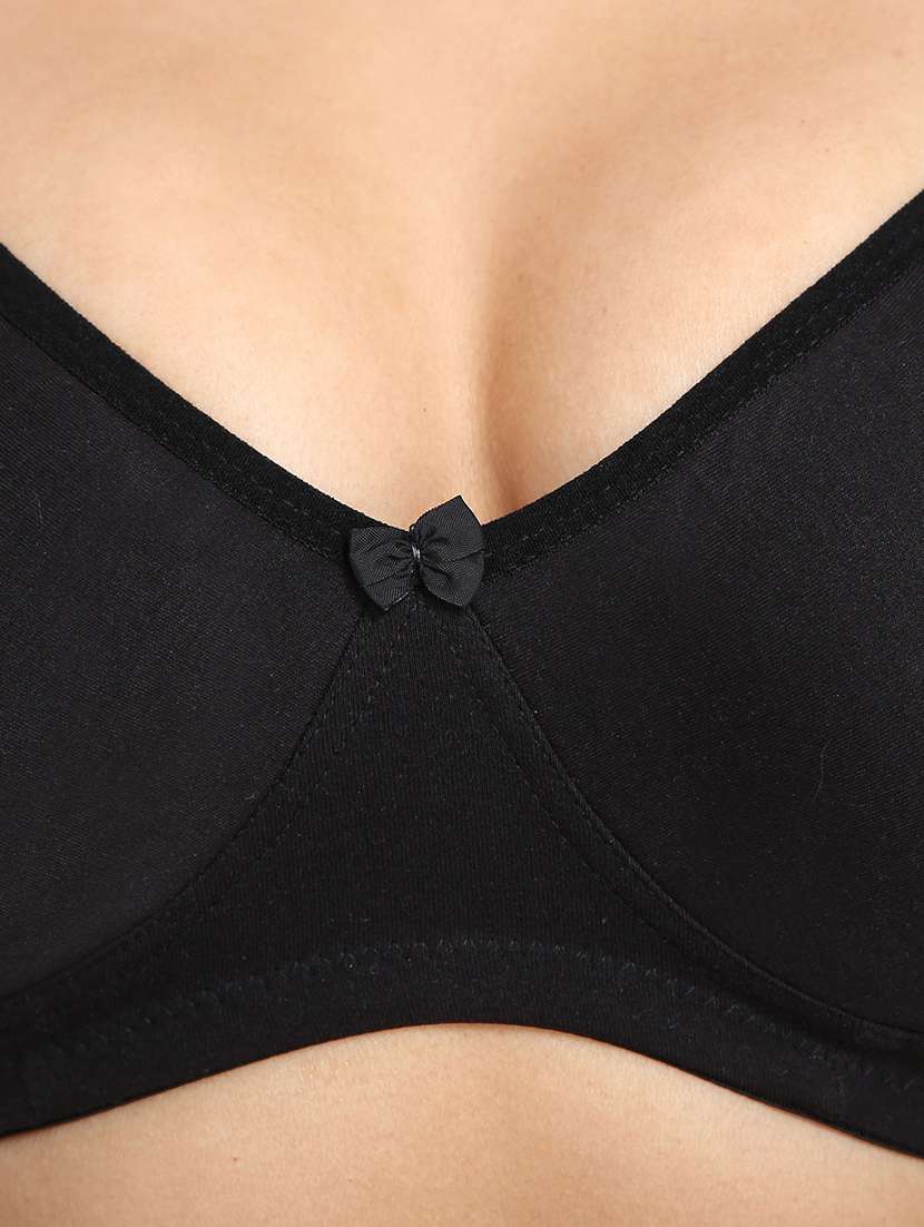 black cotton blend tshirt bra - 17614839 -  Standard Image - 4