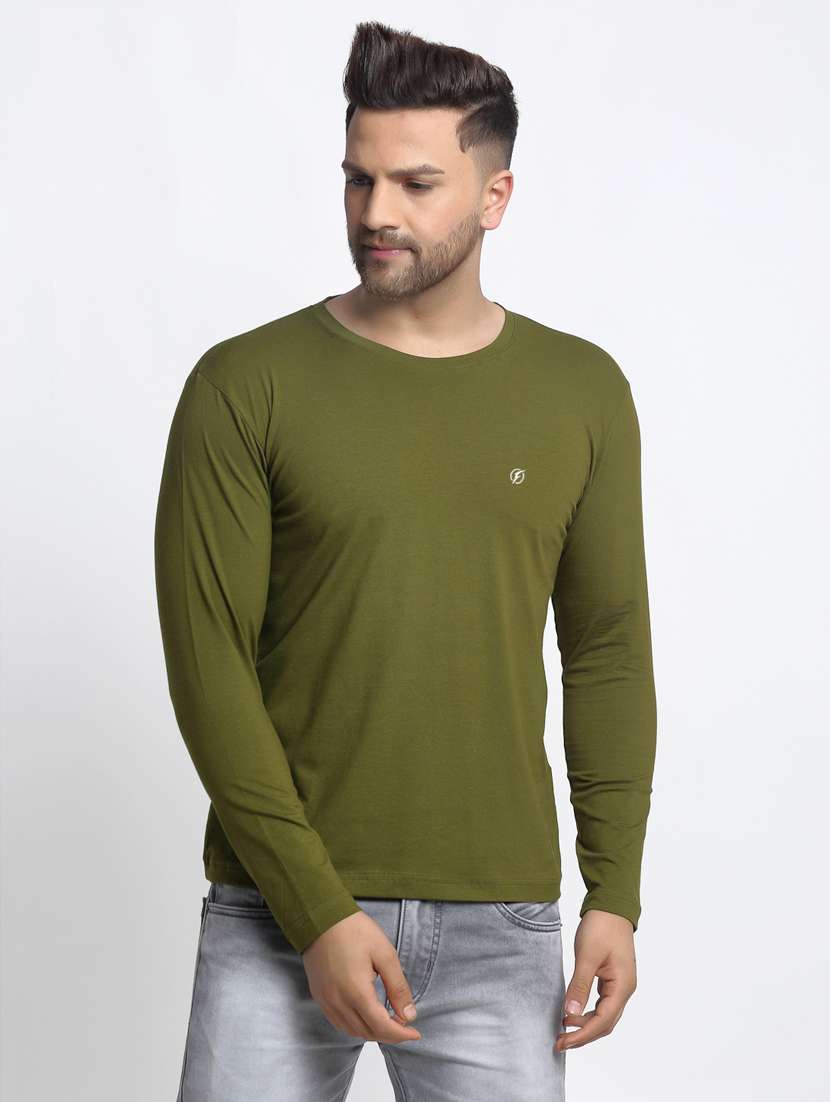 men solid long sleeve t-shirt