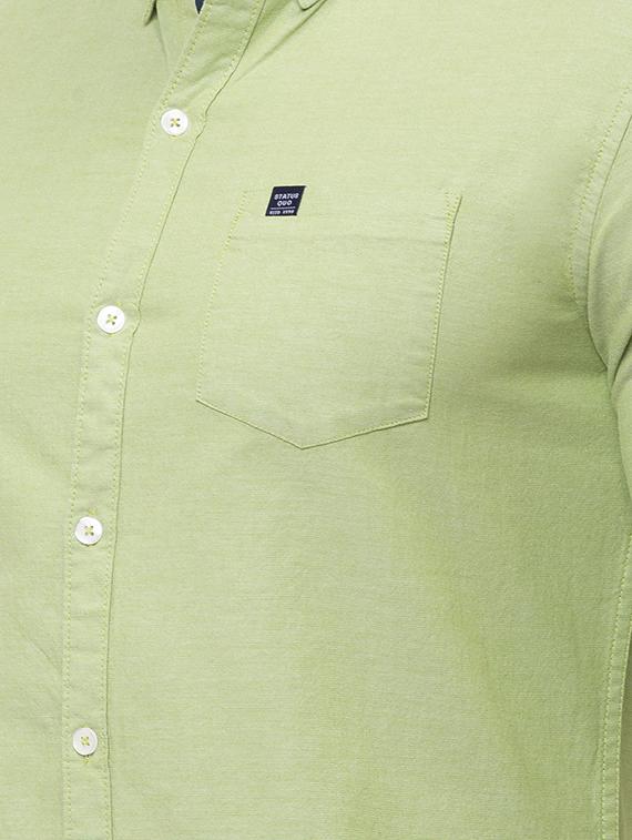green solid casual shirt - 17615486 - Standard Image - 4