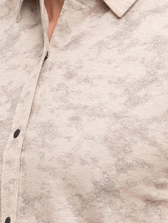 beige printed casual shirt - 17615491 - Standard Image - 4